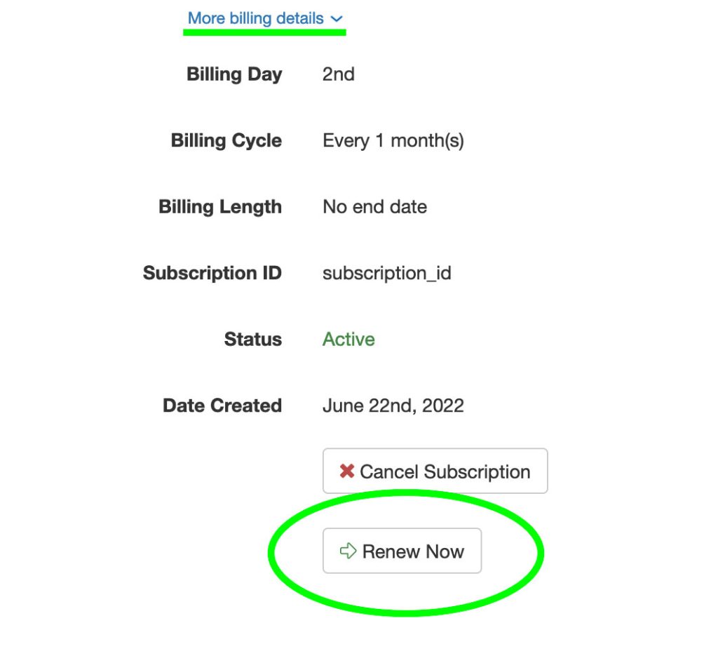 Renew Now Button on RotatingProxies Dashboard